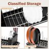 Dish Drying Rack for Kitchen Counter Multifunctional Flatware Dish Drainer Large Capacity  Rustproof Utensil Holder for Sink.