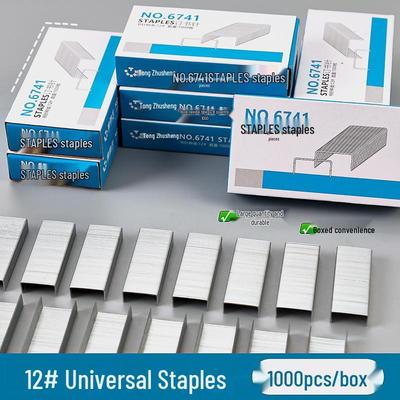 Grapas Tipo Universal Nº. 12 Grapas para Grapadora de Oficina, 24/6 Metálicas, Caja de 1000 Piezas
