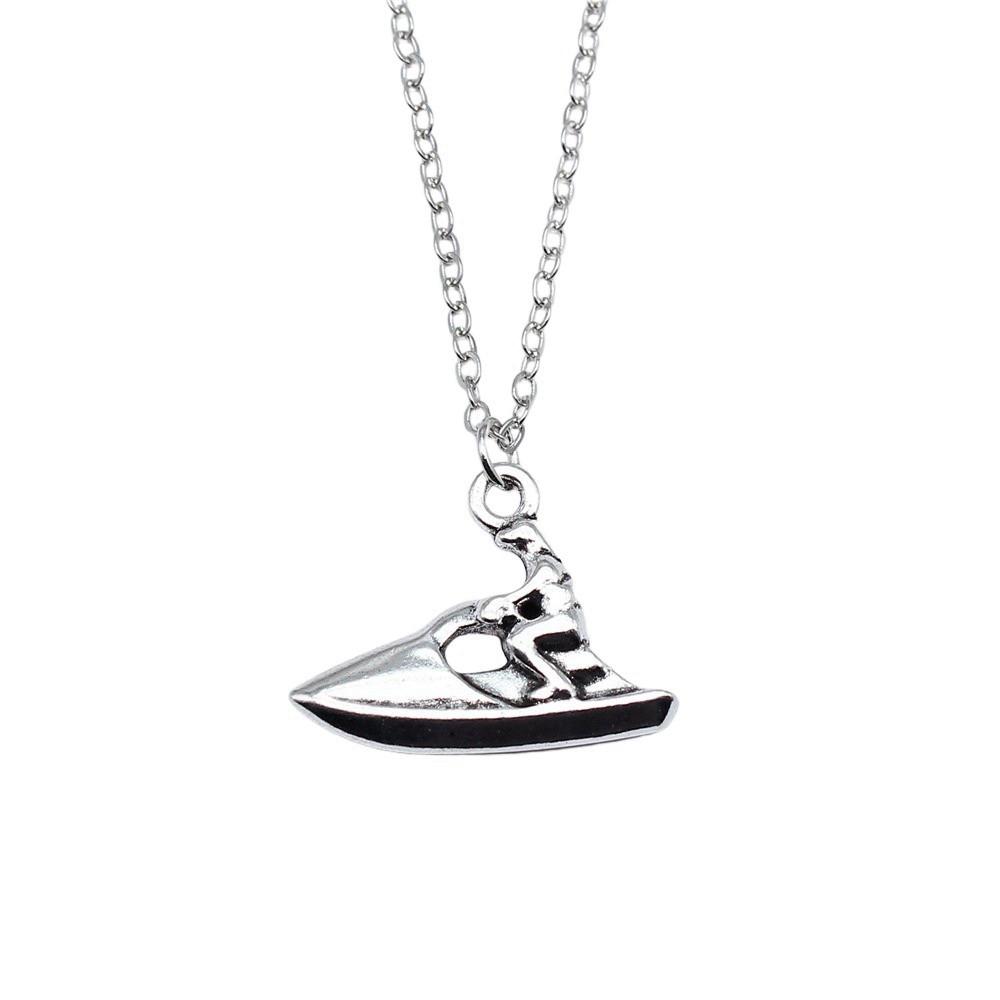 Athlete Charm Necklace Sports Adventure Pendant For Men Outdoor Enthusiast Jewelry 43cm Chain