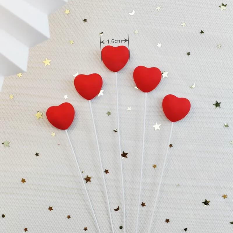 ZISIZ Love Heart Birthday Cake Toppers