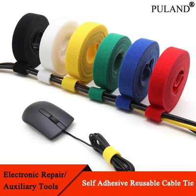 1m/roll Cable Ties Reusable Loop Bundle Self Adhesive Fastener DIY Accessories Nylon Strap Organizer Clip Wire Holder Management