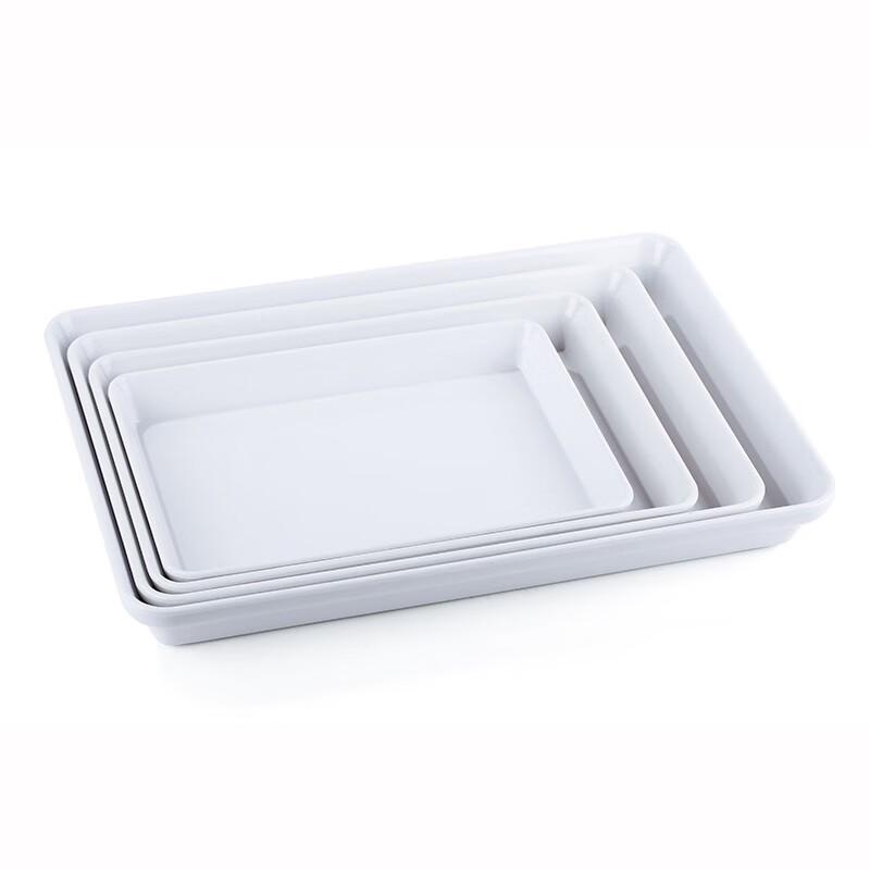 Homeglen Weißes Rechteckiges Melamin Buffet Tablett