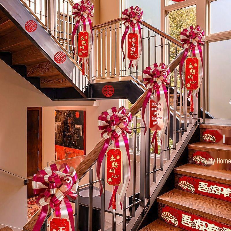 Creative Wedding Stair Railing Flowers & Bridal Room Decoration Set
