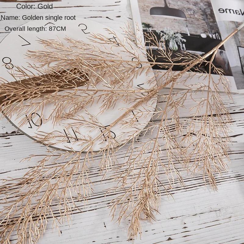 

6 шт./компл. искусственный цветок золотой рождественский цветок новогодний цветок спрей золотые аксессуары украшение дома рождественские искусственные цветы