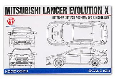 Hobby Design Mitsubishi Lancer Evolution X Detail Up Set for Aoshima 1/24 HD02-0323