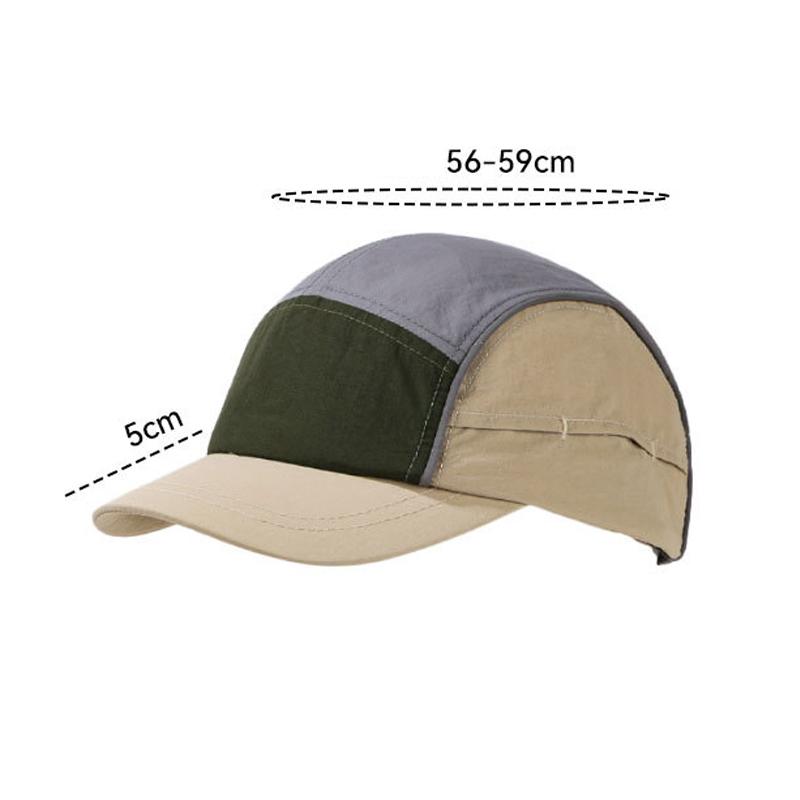 Quick-Drying Color Matching Short Brim Baseball Cap for Men Spring Summer Thin Outdoor Breathable Sun Hat