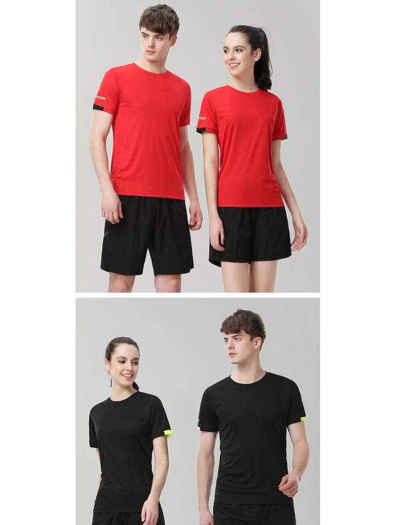 Quick-Dry Custom Round Neck T-Shirt - Printed Logo, Short-Sleeve Uniform for Work, Class, DIY, or Marathon Groups