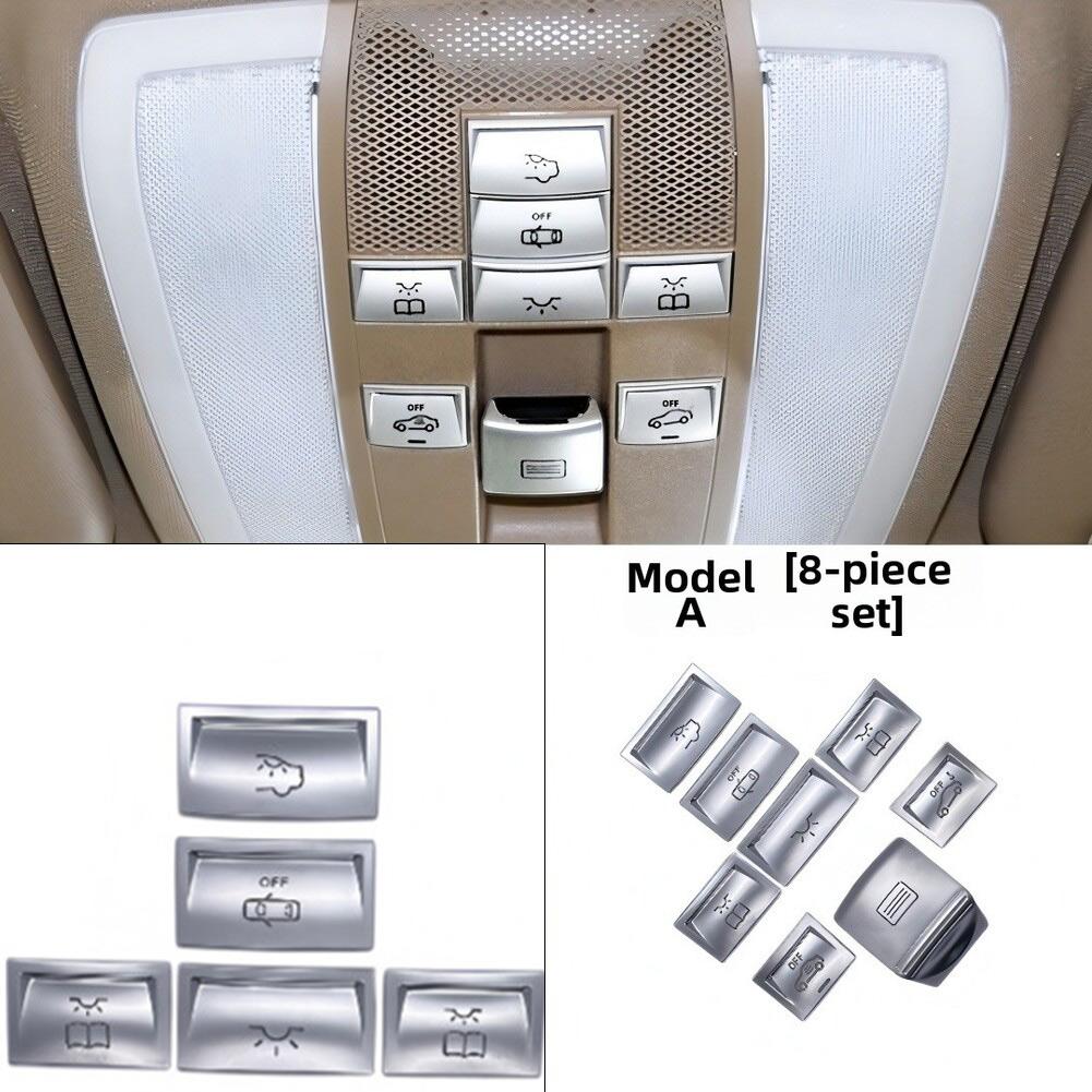 Roof Reading Lamp Button Patch For Mercedes For GLK 08-2015 Car Roof Sunroof Reading Light Button Stickers Decoration Cover Trim A