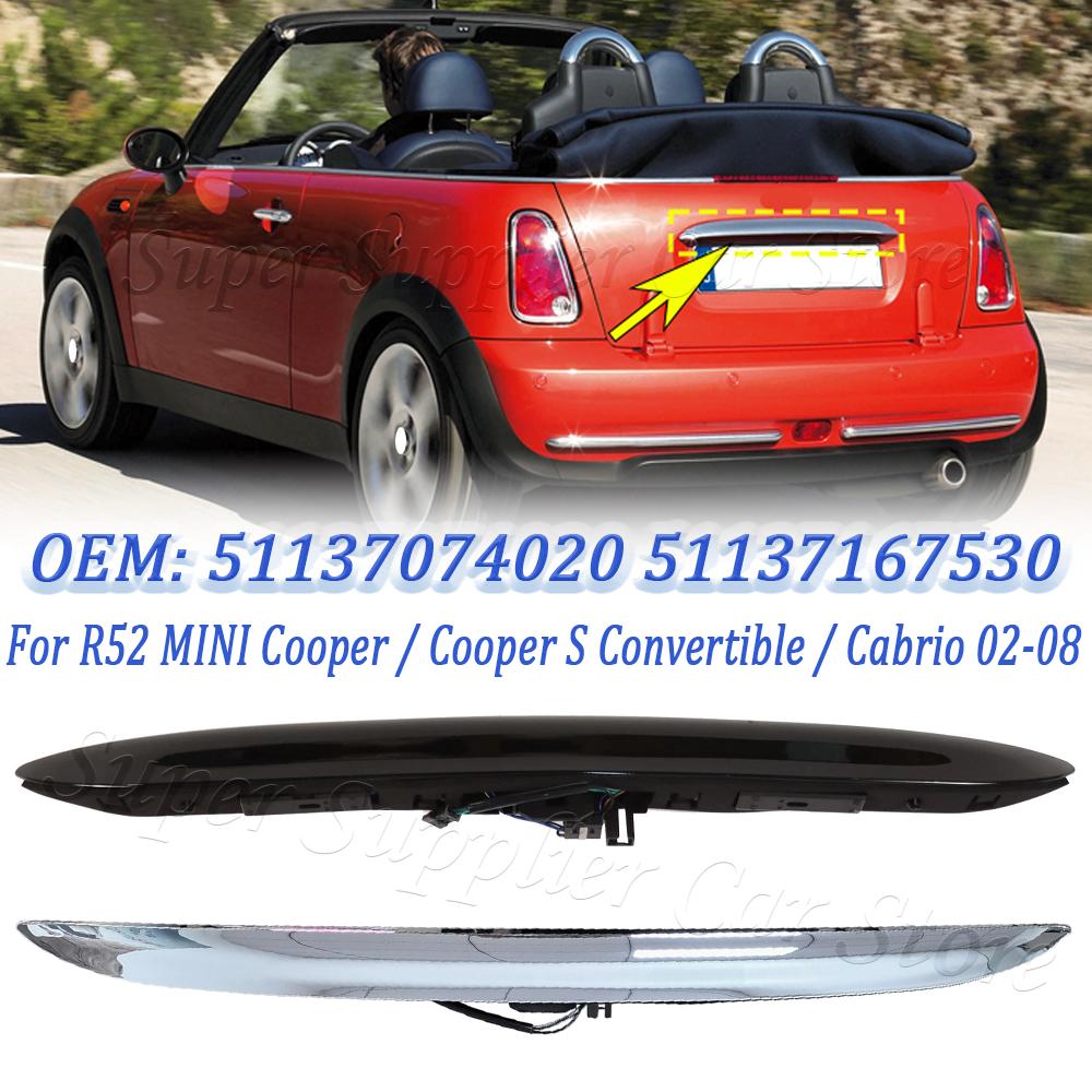 Neuer Heckgriff mit Heckklappenschalter für BMW Mini R50 R52 R53 2000-2006 Auto Touring Kofferraum Kofferraumdeckel 51137074020 51137167530