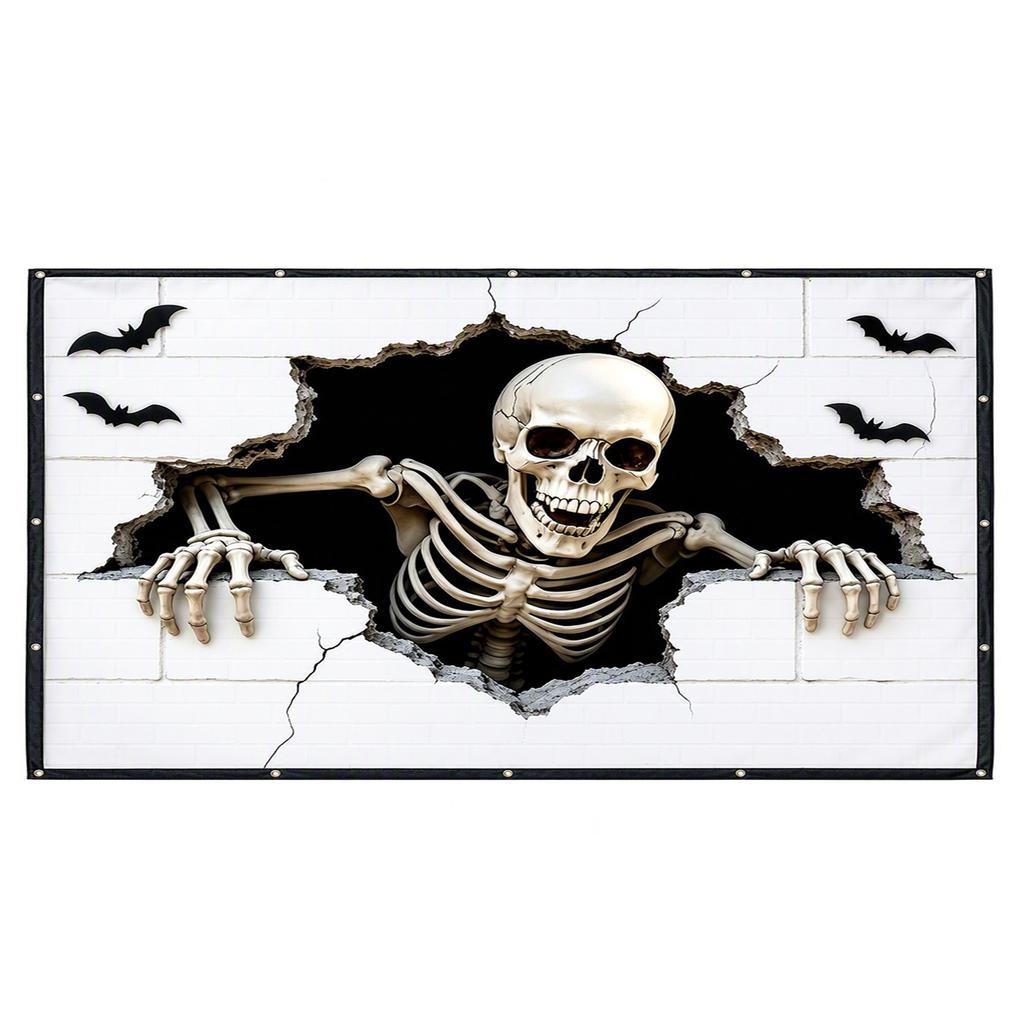Halloween Garage Door Cover Banner Large Hanging Backdrop Halloween Outdoor Hanging Banner for Outdoor Indoor Wall Decor
