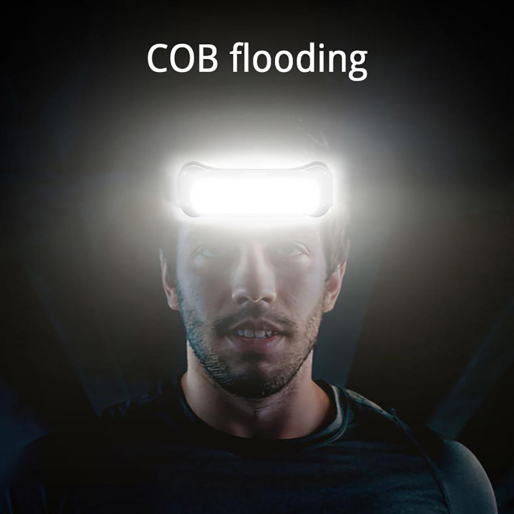 Super Bright COB Fishing Headlamp Portable Work Light Outdoor Searchlight with COB Extra Large Floodlight and Lightweight Design