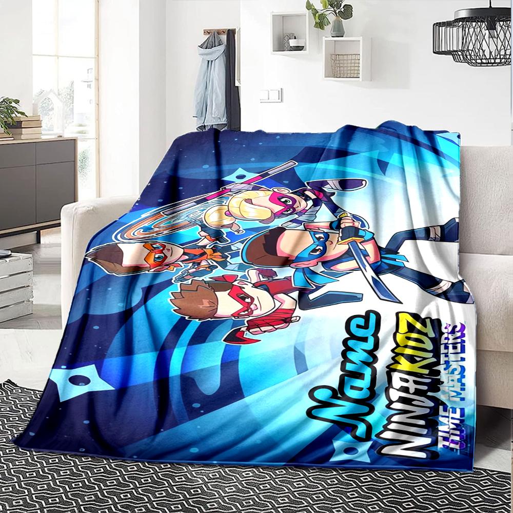 Custom Name Ninja Kidz Theme Printed Blanket - Perfect for Couch, Bed, Travel & Outdoor Use | Machine Washable, Cozy & Durable.