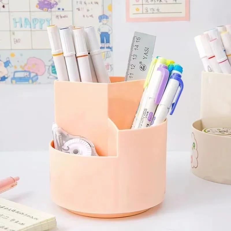 Otočný držák na štětce na make-up o 360°, úložný box na kosmetiku, organizér na make-up, rtěnky, nádoba na make-up, organizér na toaletní stolek
