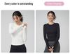 Women's Seamless Slimming Round Neck Long Sleeve Yoga Top - Breathable, Waist-Cinching Fitness Wear for Autumn and Winter