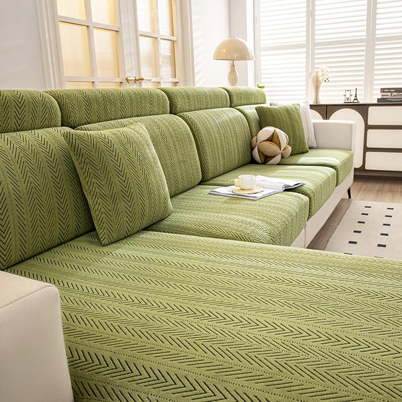 Elastic Sofa Seat Cushion Cover, Thickened Fully Fitted Slipcover For Living Room, Anti-Slip, Easy To Clean, Fits Chaise Sofas