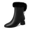 Fashion Winter New Style Back Zipper Slimming, Thick and Versatile Women's Boots with Plush and Fashionable Female Designer Boots