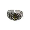 Anello Retro Poseidone Tridente Dorato da Uomo Punk Gotico Rock Hiphop Anello Aperto Gioielli Unisex Fatti a Mano Accessori per Motociclisti Regalo Uomo