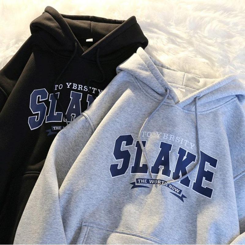 Women Long Sleeve Hooded O Neck Loose Pullovers Female Tops Solid Color Sweatshirts