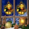 LED Christmas Window Clings Snowman Decorations LED Window Suction Cup Battery Box Christmas Window Clings- Winter Wonderland Xmas Party Supplies