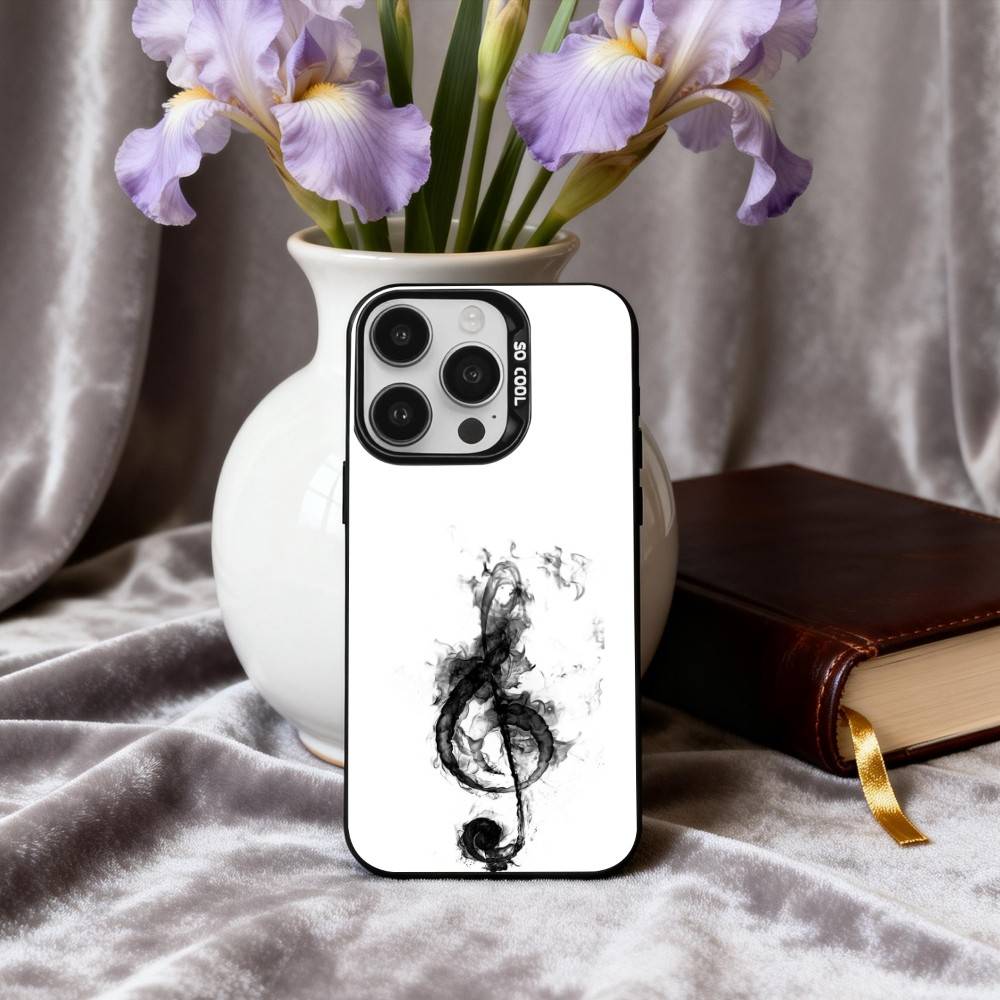 M-Music Art T-Treble Clef Phone Case For iPhone17,16,15,14,13,12,11 Plus,Pro Max Black Candy silver phone case