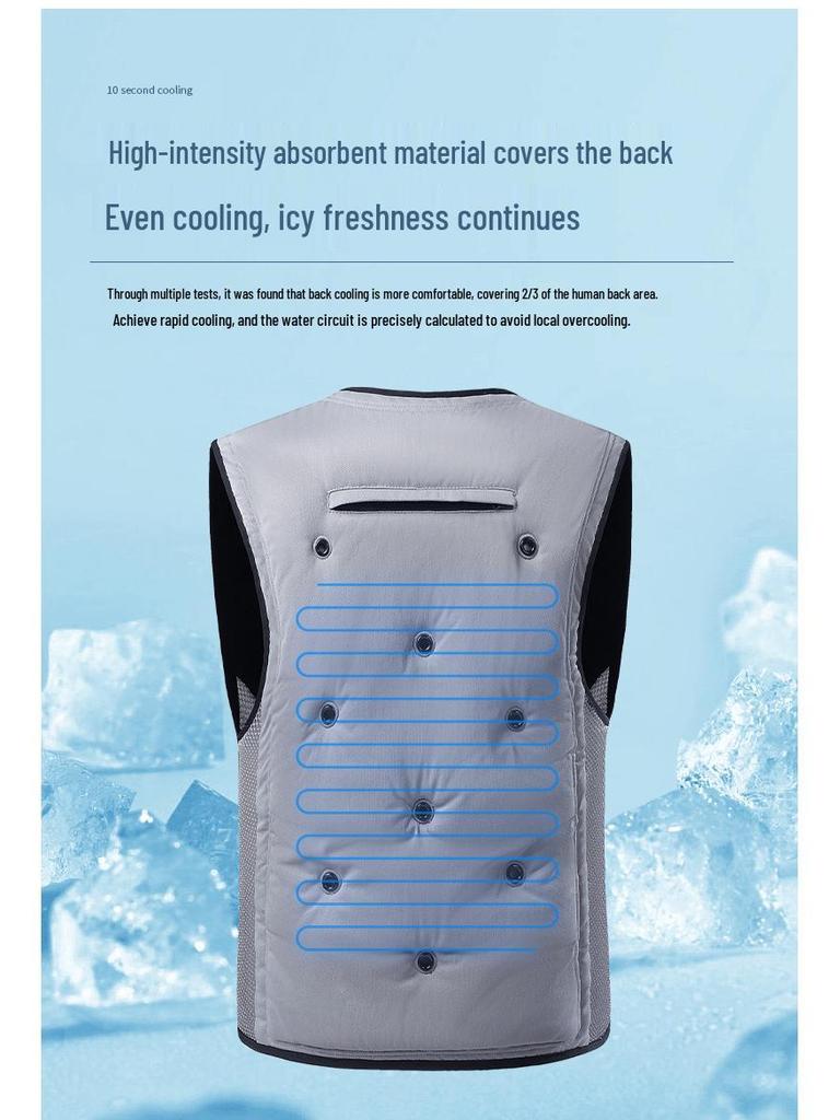 Unisex Summer Cooling Vest with Ice Water Circulation