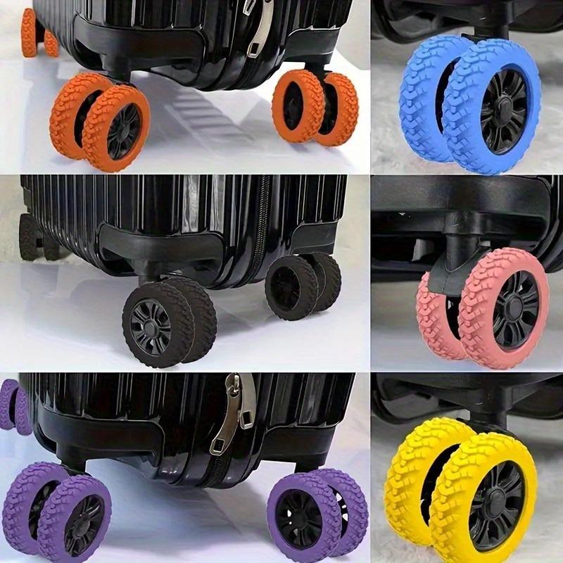 Rubber Luggage Wheel Covers, 8pcs Per Set, Noise Reduction And Shock Absorption Suitcase Caster Protectors, Durable Travel Accessories