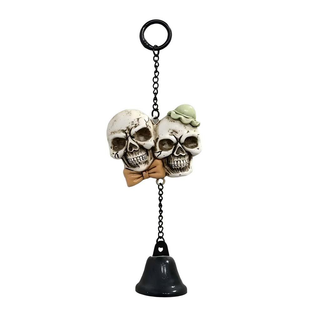 Hand Painted Spooky Hanging Bell Weather Resistant Resin Craft Ornament Homeowners