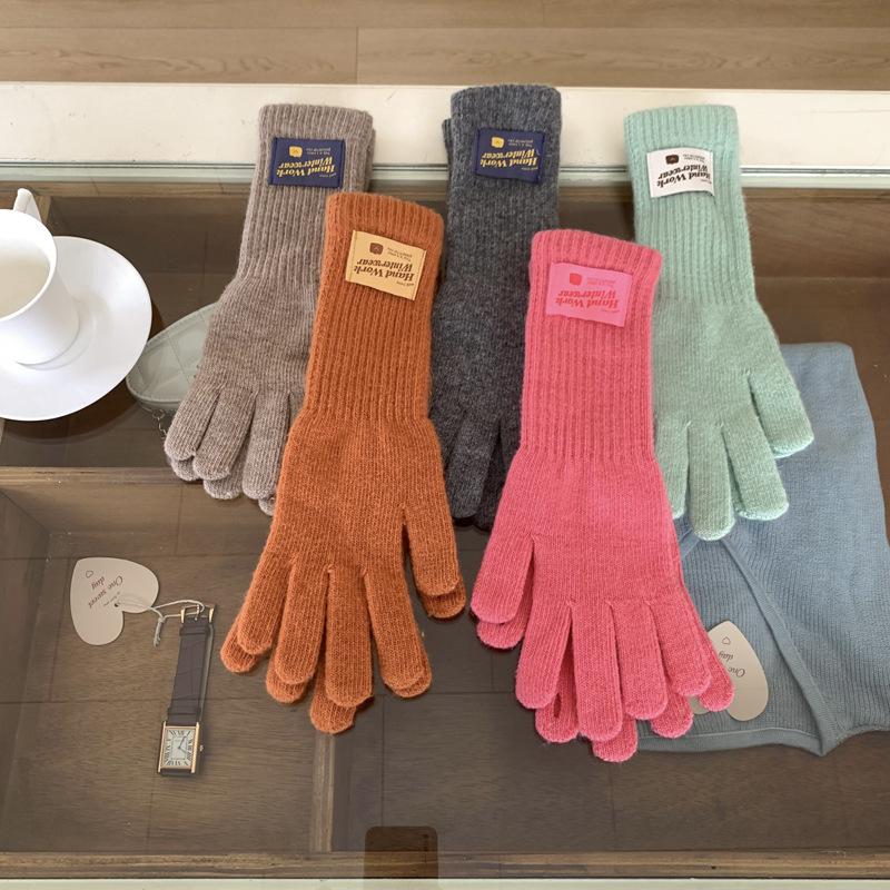 Gloves  Wool Knitted Touch Screen Cloth Thickened Winter Outdoor Warmth for Women Riding