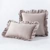 Ruffled Edge Minimalist Solid Color Velvet Pillow Cover For Home Decor Sofa Bed Throw Cushion Window Seat Lumbar Support Pillow Case
