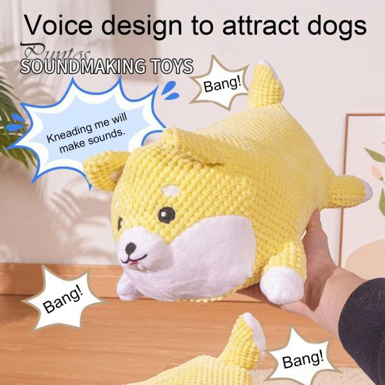 Corgi Dog Toy Plush Squeaky Soft Chew Interactive Stuffed Animal for Dogs Puppy Teething Small to Large Boredom Anxiety Relief