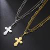 Dawapara Eastern Orthodox Serbian Cross Pendant Necklace Stainless Steel Jewelry Talisman Charm Necklaces
