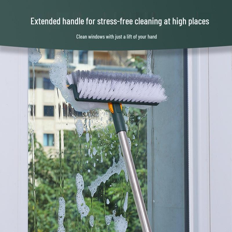 Multi-Purpose Stiff Bristle Brush for Bathroom & Toilet Cleaning with Long Handle