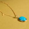 Oval Turquoise Necklaces Classic Charm New In Blue Pendant Minimally Designed Suitable for Daily Jewelry Gifts Accessories
