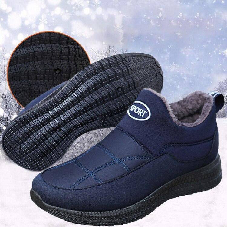 Men Shoes  New Comfortable Keep Warm Winter Snow Boots Slip On Plush Fur Ankle Botas Men Boots Outdoor Zapatos De Hombre