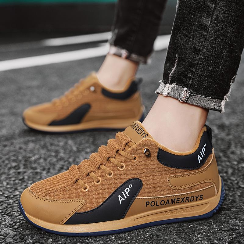 Winter Men'S Vulcanize Shoes Fur Warm Sneakers Men Comfort Soft Athletic Sports Shoes Tenis Masculino Footwear