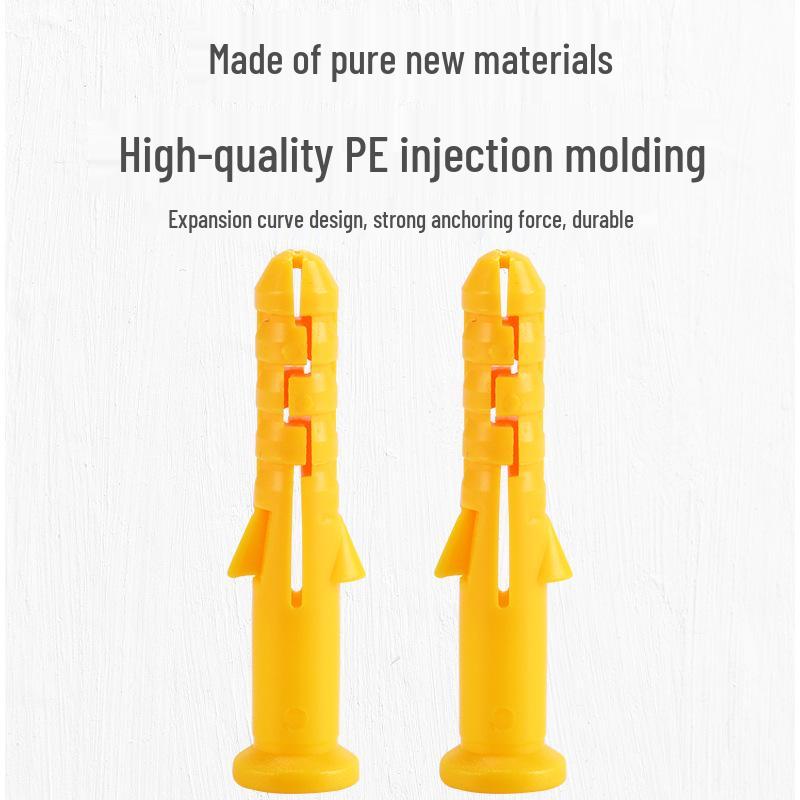 

Small Yellow Fish Expansion Tube Set: PE Material 6x30mm, 8x60mm, 10x80mm Rubber Plug, Brand New. 6X30 (1000 pcs)