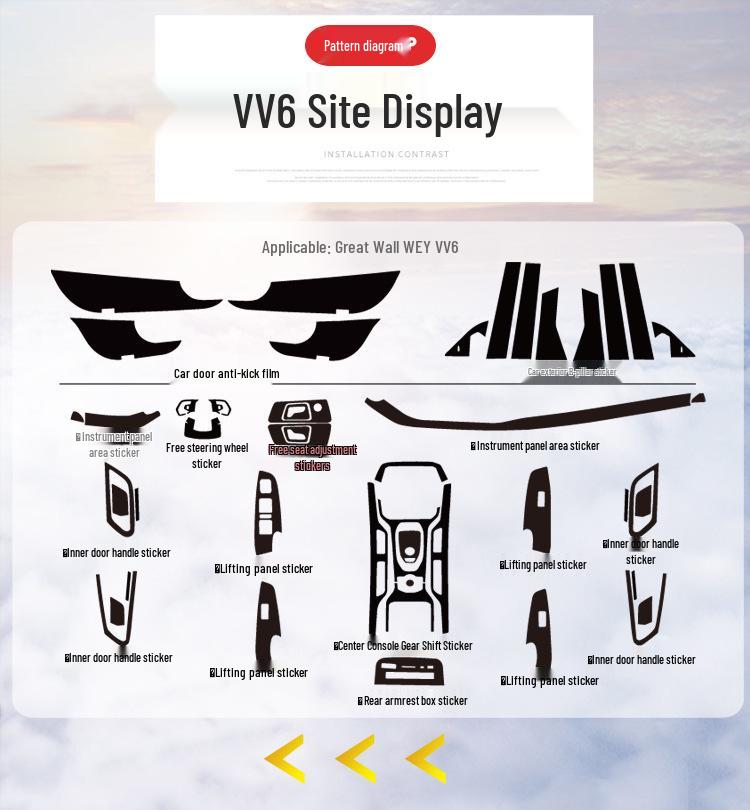 Carbon Fiber Interior Sticker for 17-21 WEY VV5 VV6 VV7S - Center Console Decoration P8