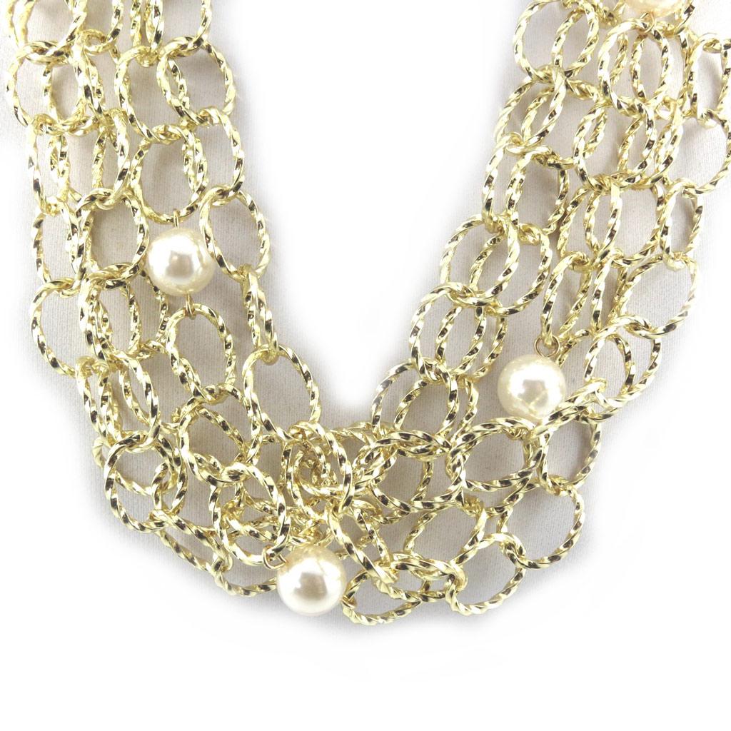Les Trésors De Lily [M4197] - Ivory Gold 'Sissi' Designer Necklace