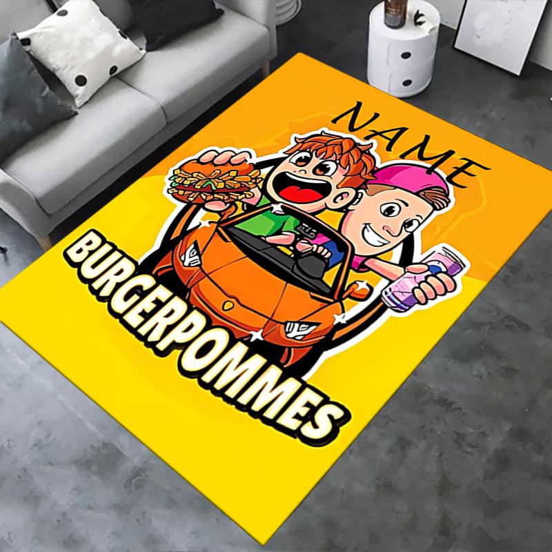 Burger, Pommes, Drive Office Carpet Soft Polyester Entrance Carpet Washable Non Slip Machine Washabl