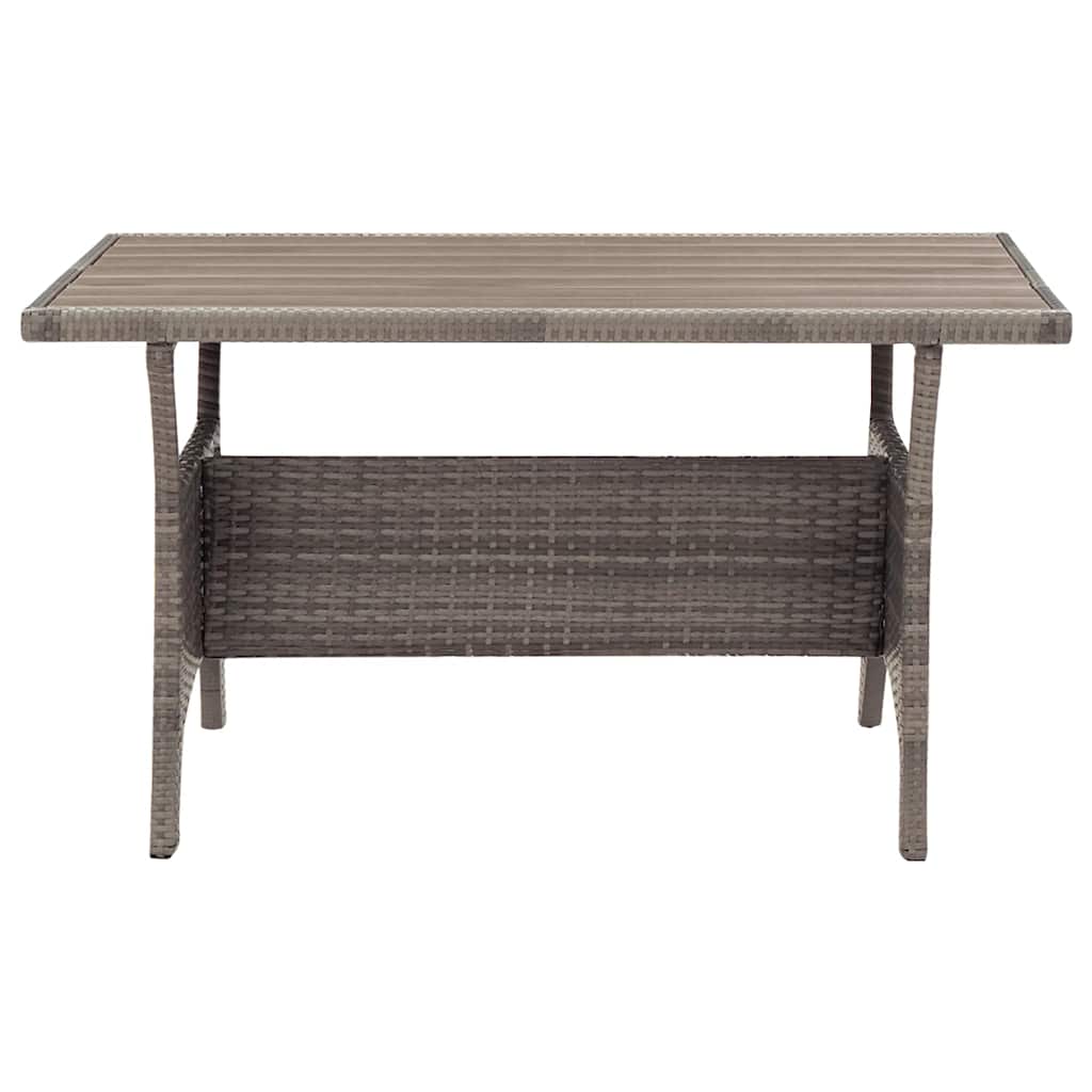Garden Table Gray 120x70x66 cm Poly Rattan