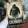 20x30 Inch Vintage Metal Sign  Humorous Retro Wall Art with Gas Mask  Radiation Symbol Durable Rustic Tin Plaque