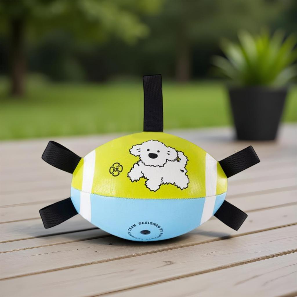 Dog Toy Football Interactive Chewing Sports Ball With Straps Interactive Dog Balls For Small Medium Large Breed Puppy Gum Health