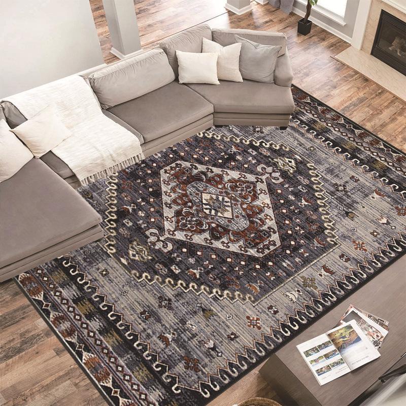 Persian Crystal Carpet Living Room Wear-Resistant And Easy-To-Take-Care Floor Mat Bedroom Dirt-Resistant Ethnic Style Decorative Mat
