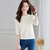 Srcr Women's Thin Pure Wool Hollow-out Diamond Knit Top