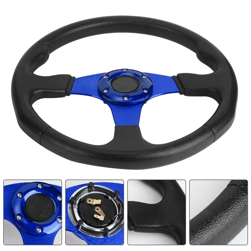 350mm14in Sportratt för racingbil Djup skål 6 bultar Universal Modifierad tillbehörBlå