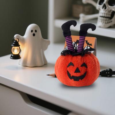 Yousheng Décoration d'Halloween Sorcière Jambes Rayées Poupée Citrouille Décor de Bureau Créatif pour Fête Maison Hantée Thème Horreur Salon