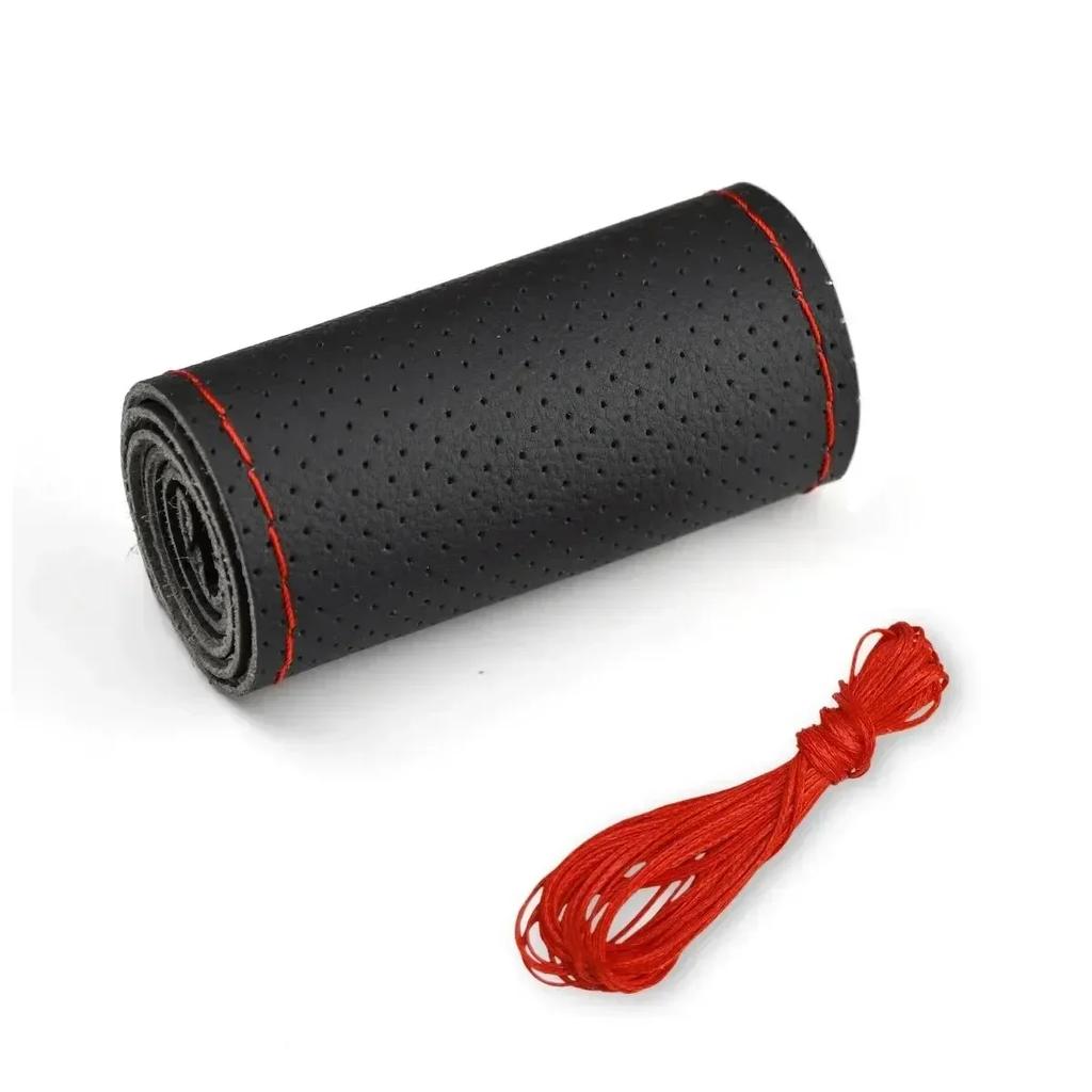 Artificial Leather Steering Wheel Cover Anti-Slip Braiding Cover For Steering Wheel 37cm-38cm Steering Wheel Protector