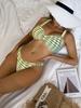 2025 Houndstooth Sexy Women's Bikini Swimwear Split Swimsuit