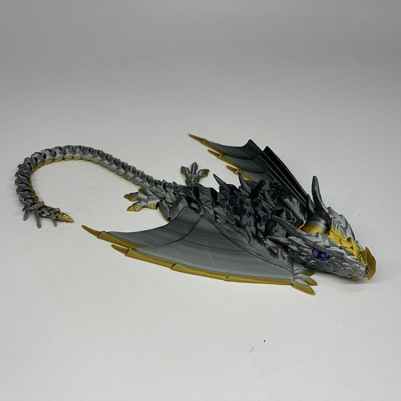 1pc 41cm Creative 3D Printed Flying Dragon Toy Animal Model Figurines & Miniatures