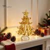 Modern Christmas Decorations for Windowsills Decorative Glass Tree with Star Topper, Mini Small Festive Centerpieces Dining Tables Figurine, Creative